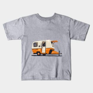 Armadillo retro travel trailer camping poster Kids T-Shirt